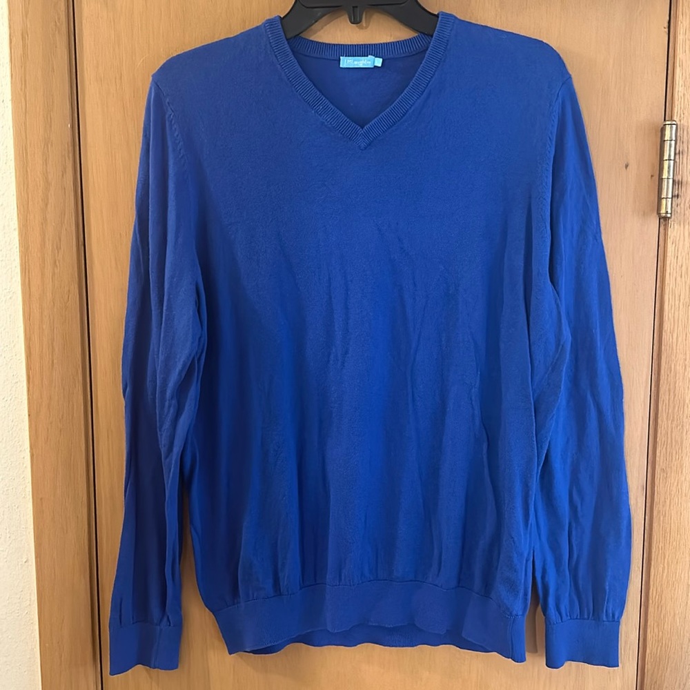 J. McLaughlin Women’s V Neck Pullover Sweater Cobalt Blue Size Large